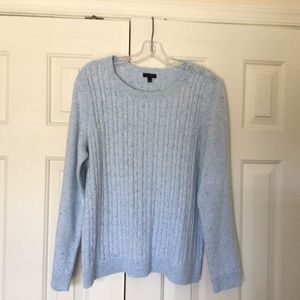 Talbots Cable Crewneck Sweater in Light Blue size L
